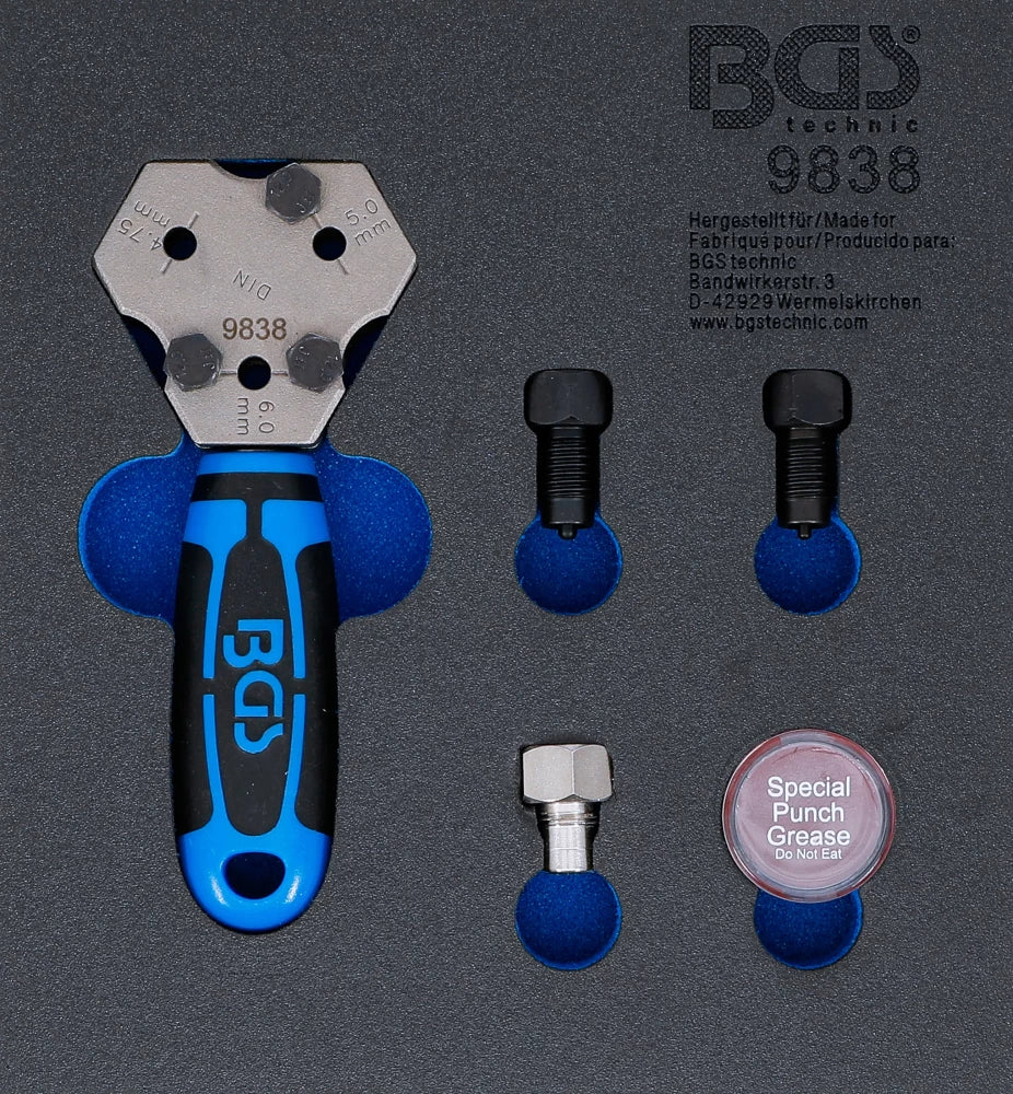 Inserção para carrinho de ferramentas 1/6: Rebordeadora | SAE e DIN 4,75 mm (3/16")