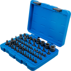 Conjunto de Encaixes | Torx, Torx+Furo, Torx Plus, Perfil E | 52 peças