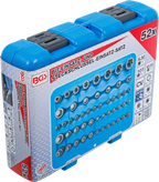 Conjunto de Encaixes | Torx, Torx+Furo, Torx Plus, Perfil E | 52 peças