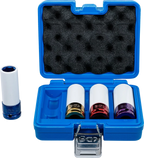 Conjunto de encaixes de impacto com proteção | Entrada de quadrado interno de 12,5 mm (1/2") | 17 / 19 / 21 / 22 mm | 4 peças