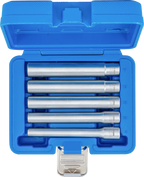 Conjunto de encaixes para chave de caixa sextavados, extra profundos | Entrada de quadrado interno de 10 mm (3/8") | 8 - 14 mm | 5 peças