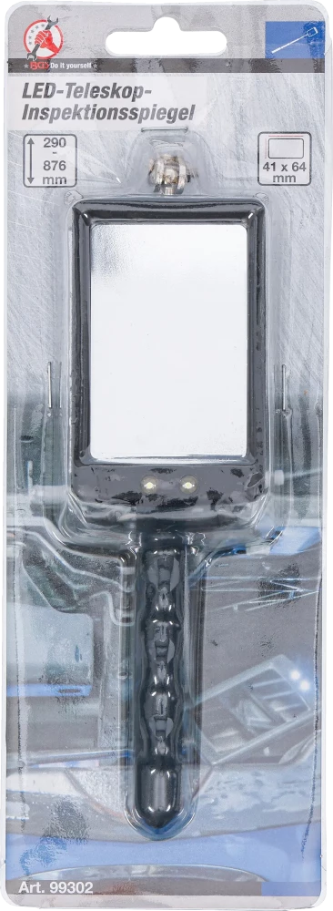 Espelho de inspeção telescópico LED | 290 - 876 mm