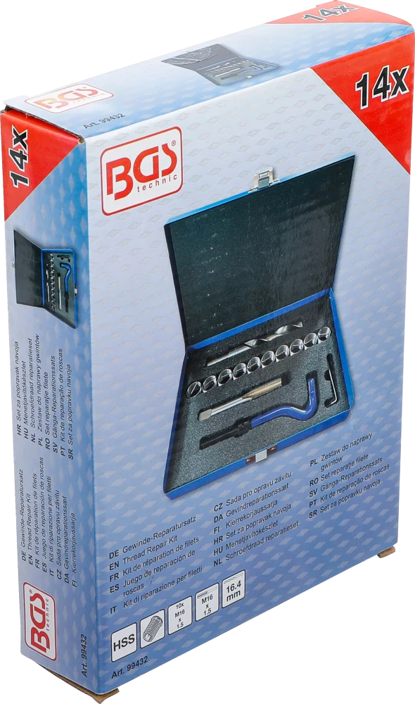 Kit de reparação de roscas | M16 x 1,5 | 14 peças